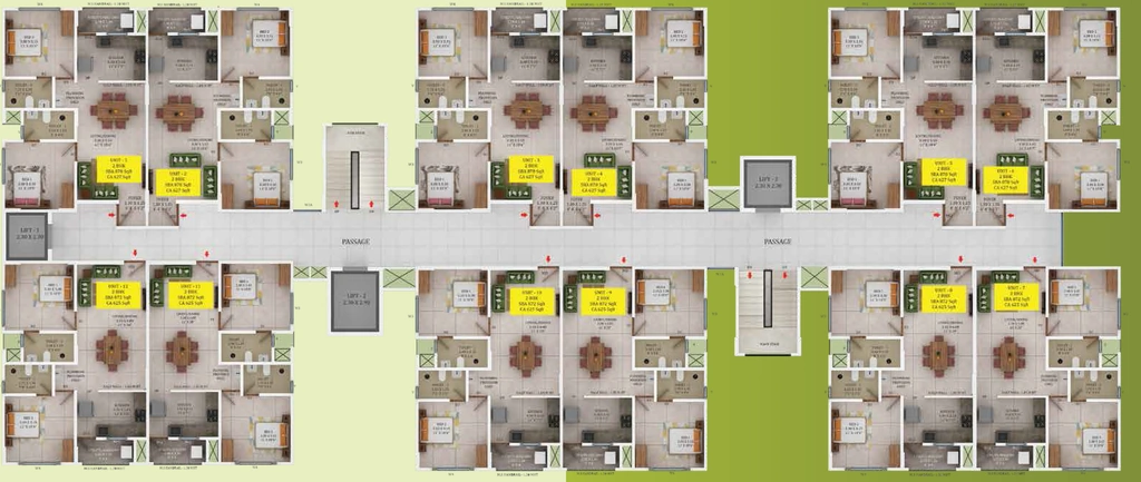 Floor Plan of Confident Greenville in Karyavattom, Thiruvananthapuram - Image 424002