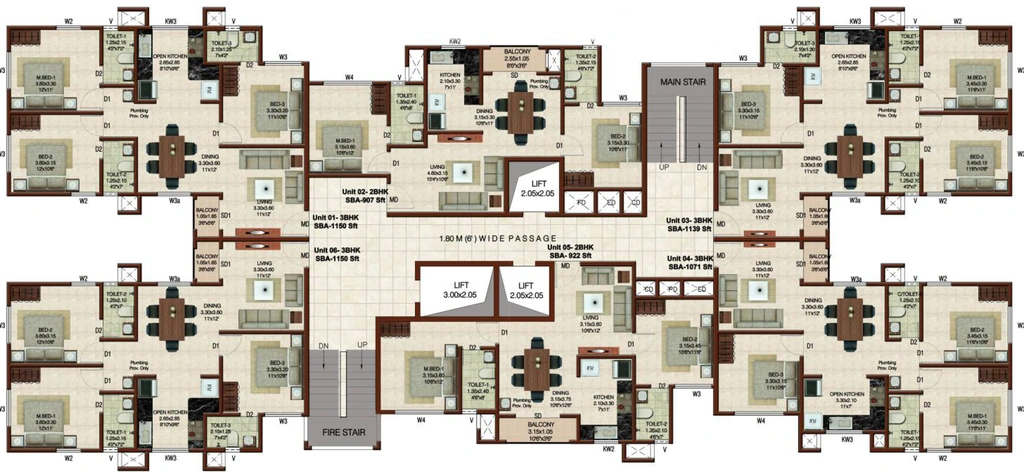 Floor Plan of Confident Horizon in Karyavattom, Thiruvananthapuram - Image 424059