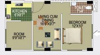 2 BHK Flat in Kaizen The Seasons in VIP Road, Guwahati - Image 926652