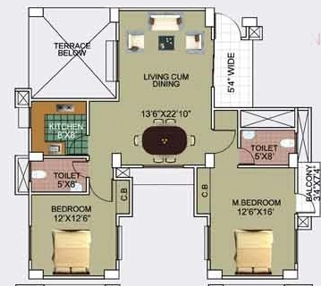 3 BHK Flat in Kaizen The Seasons in VIP Road, Guwahati - Image 926653
