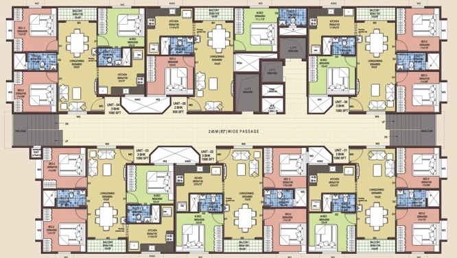 Floor Plan of Confident Phoenix 3 in Kazhakootam, Thiruvananthapuram - Image 424023