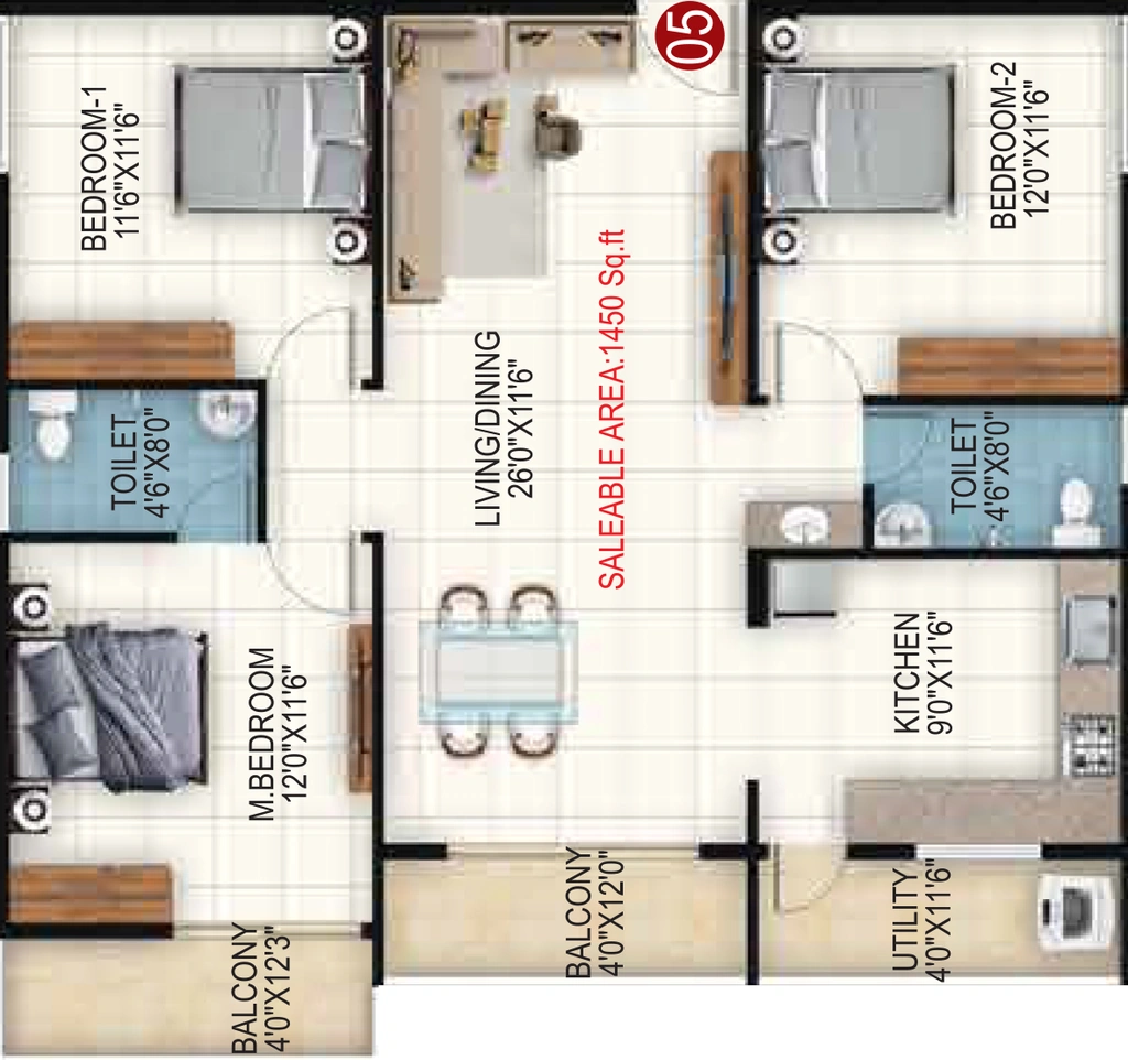 3 BHK Flat in Akshaya Sai Orchid in Electronic City, Bangalore - Image 926686