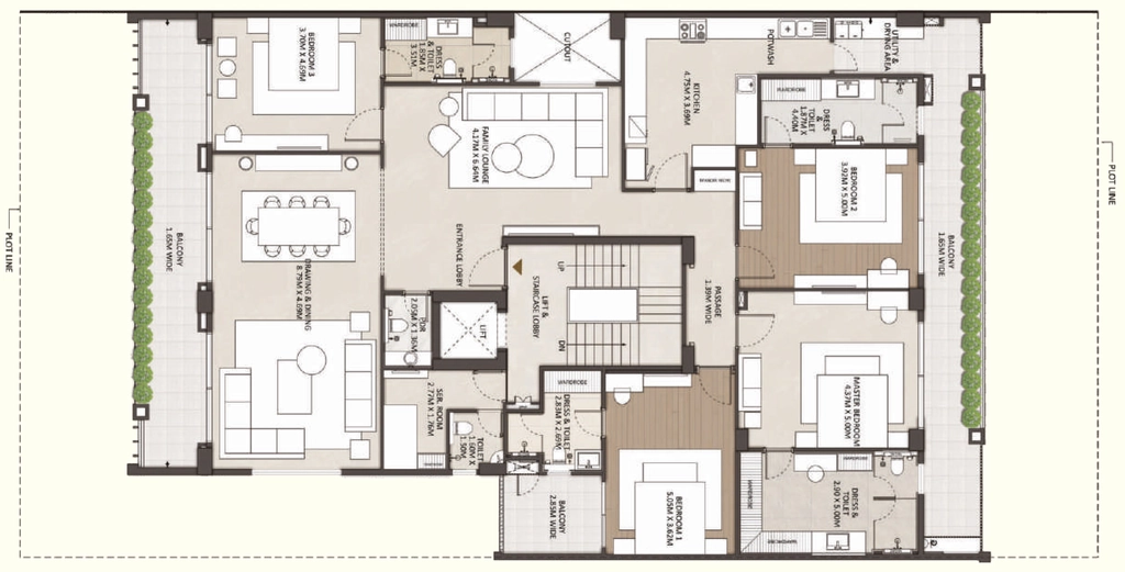4 BHK Flat in Trident Windsong Residences in Panchkula, Chandigarh - Image 926679