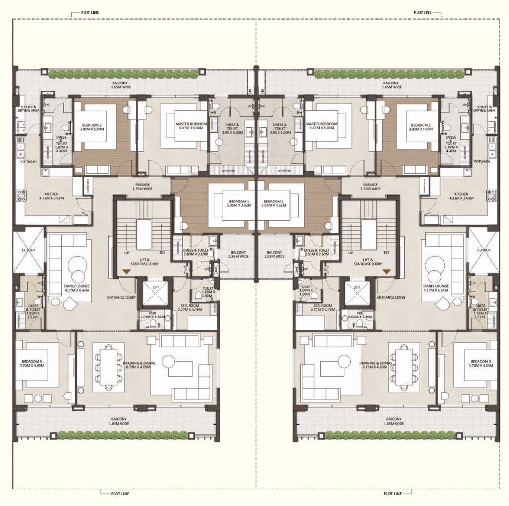 Floor Plan of Trident Windsong Residences in Panchkula, Chandigarh - Image 423837