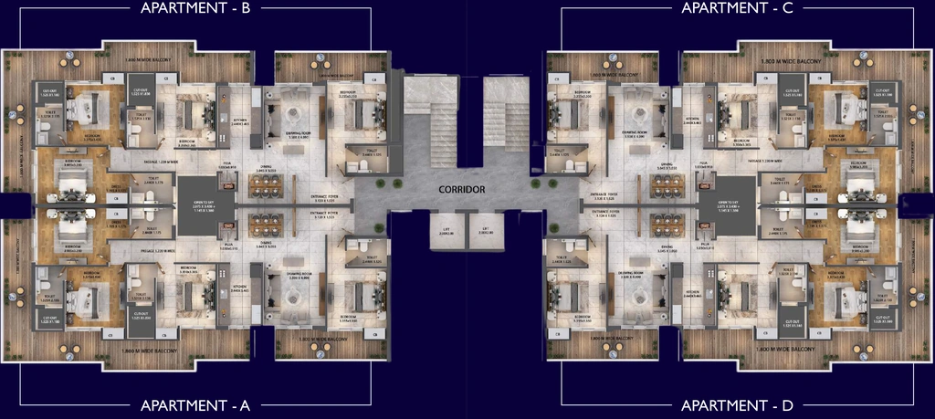 Floor Plan of The Crest Hills in Panchkula, Chandigarh - Image 423871