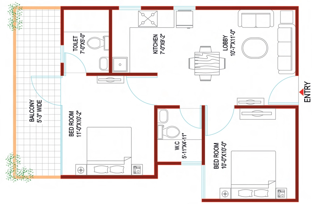 2 BHK Flat in Shree Vardhman Green Space in Panchkula, Chandigarh - Image 926690