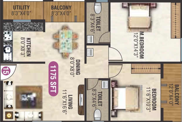 2 BHK Flat in VRL Royal Homes in Sarjapur, Bangalore - Image 926781