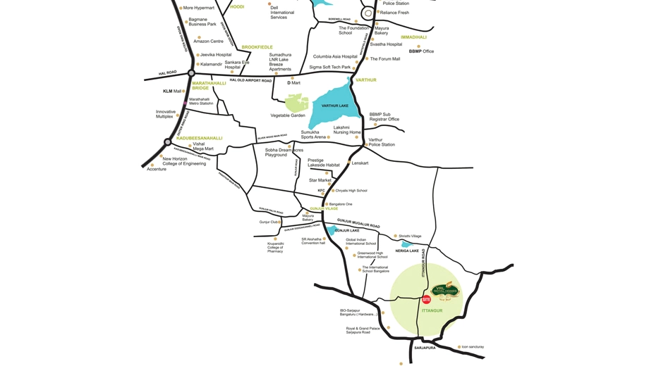 Location of VRL Royal Homes in Sarjapur, Bangalore - Image 424161