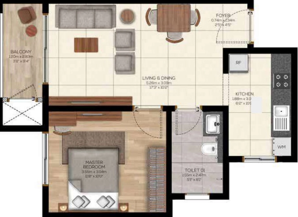 1 BHK Flat in Brigade Belvedere in Budigere Road, Bangalore - Image 926785