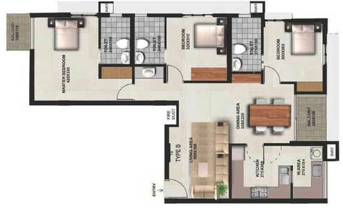 3 BHK Flat in Cordon Laurel in Sasthamangalam, Thiruvananthapuram - Image 926792
