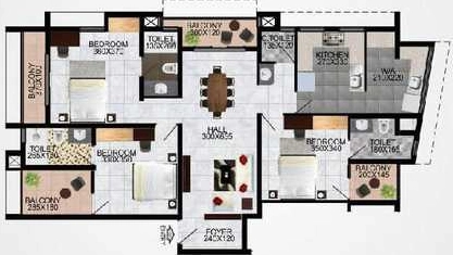 3 BHK Flat in Cordon Vista in Thycaud, Thiruvananthapuram - Image 926797
