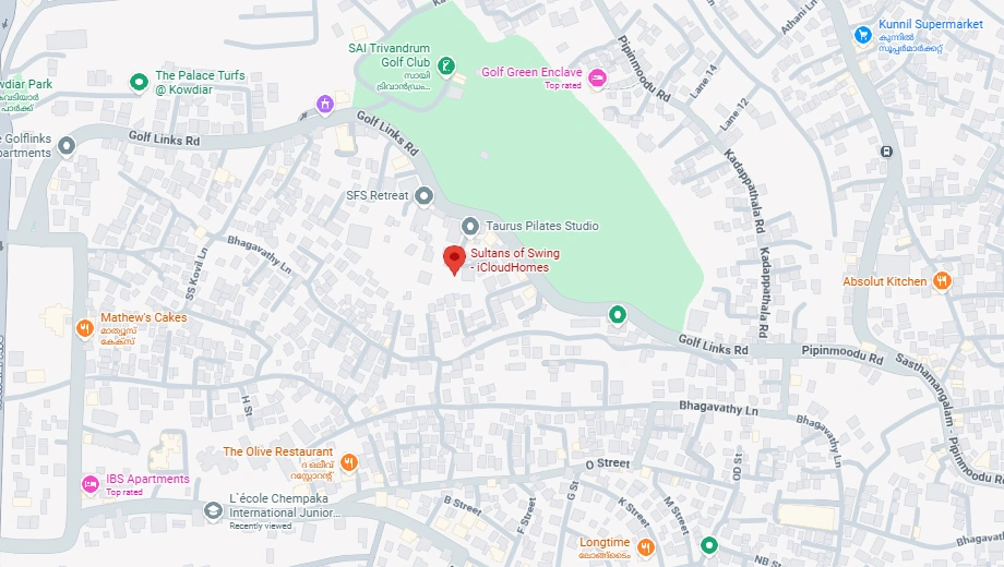 Location of Icloud Sultans Of Swing in Kowdiar, Thiruvananthapuram - Image 424212