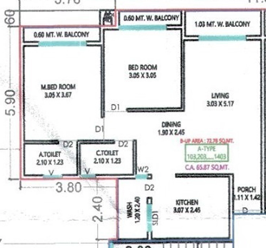 2 BHK Flat in Param Anand in Kamrej, Surat - Image 926811