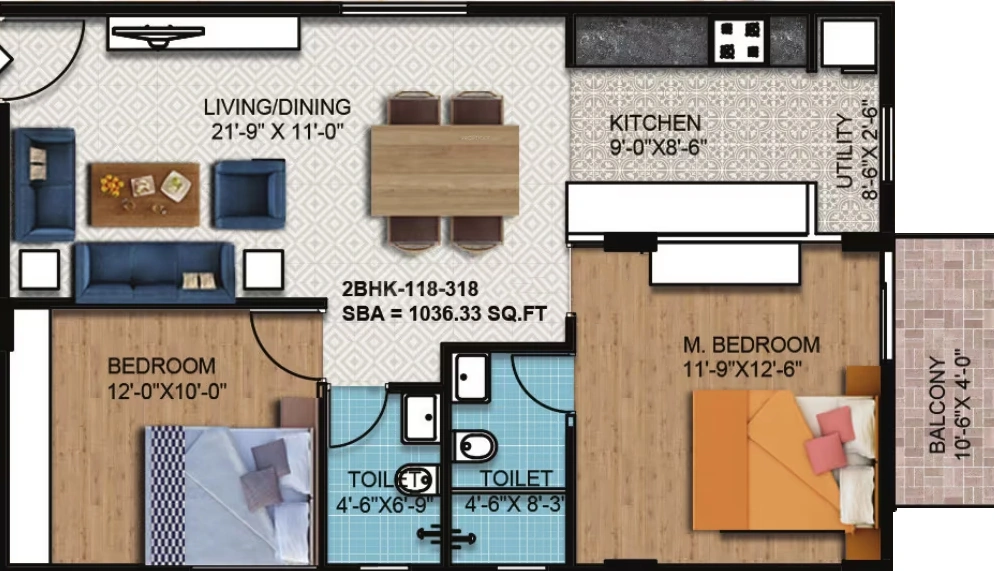 2 BHK Flat in Mane BS 49 in Rachenahalli, Bangalore - Image 926817
