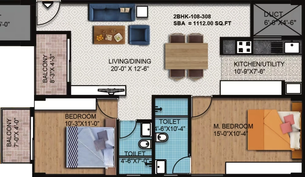2 BHK Flat in Mane BS 49 in Rachenahalli, Bangalore - Image 926818