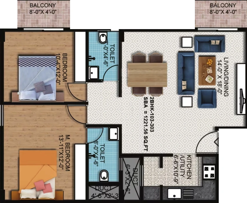 2 BHK Flat in Mane BS 49 in Rachenahalli, Bangalore - Image 926819