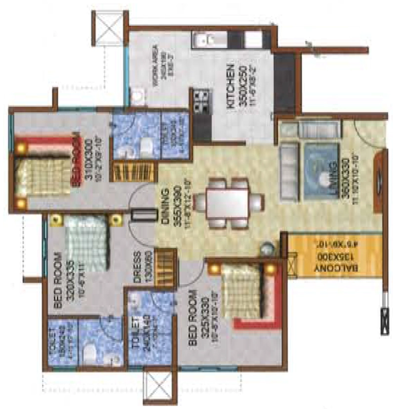 2 BHK Flat in Oceanus Sunshine in Kazhakootam, Thiruvananthapuram - Image 926844