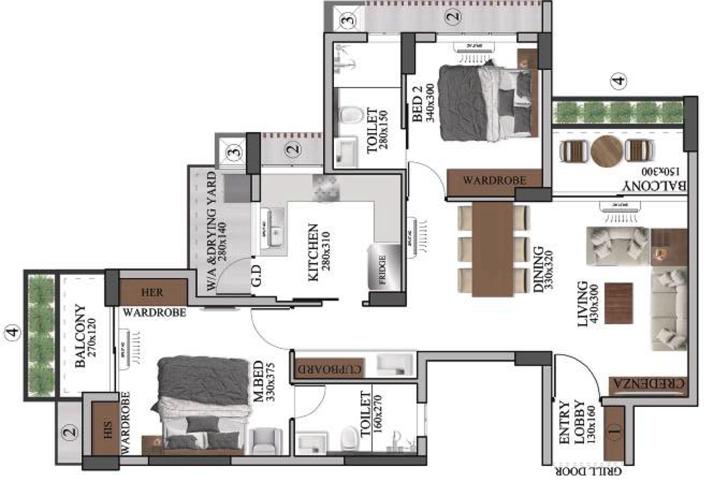 3 BHK Flat in SFS Sky Garden in Peroorkada, Thiruvananthapuram - Image 926821