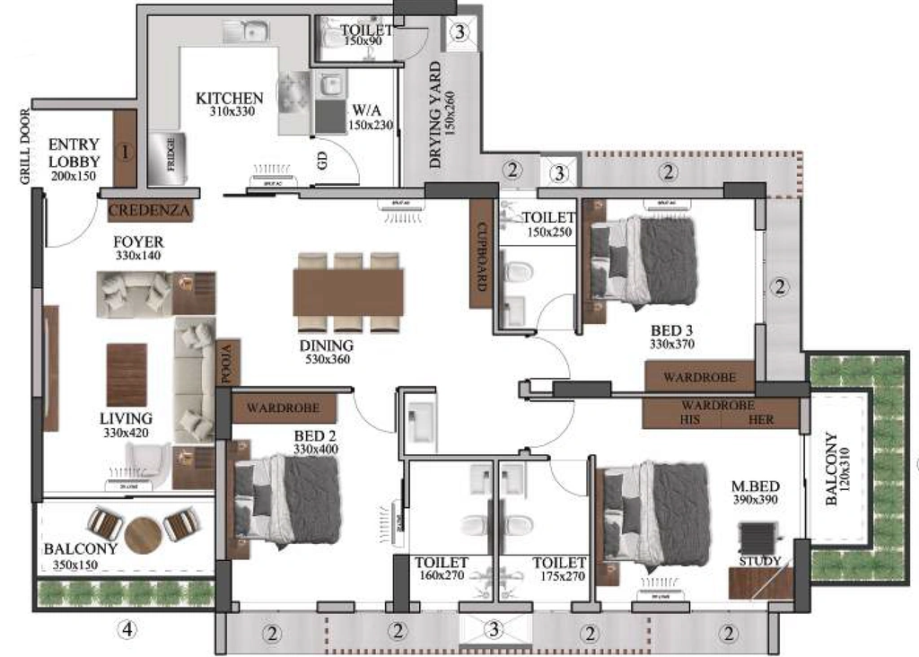 3 BHK Flat in SFS Sky Garden in Peroorkada, Thiruvananthapuram - Image 926823