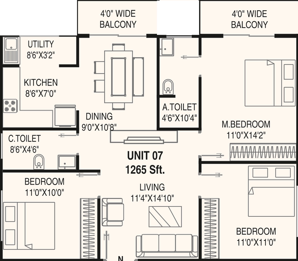 3 BHK Flat in Aditya Raaga in Begur, Bangalore - Image 926851