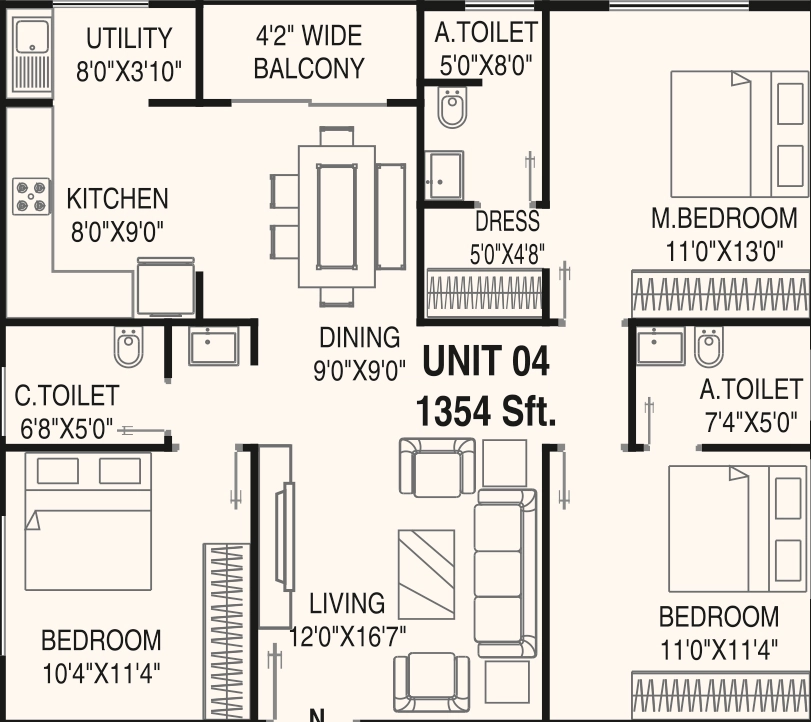 3 BHK Flat in Aditya Raaga in Begur, Bangalore - Image 926852