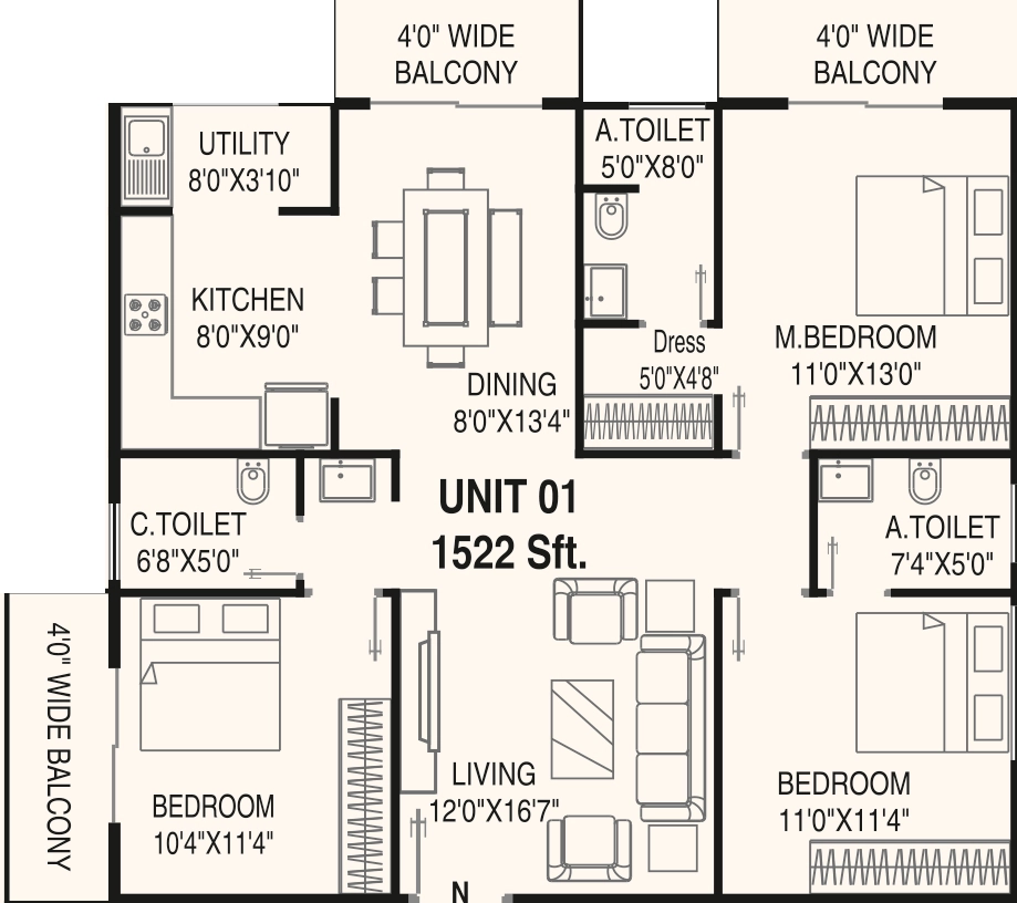 3 BHK Flat in Aditya Raaga in Begur, Bangalore - Image 926854