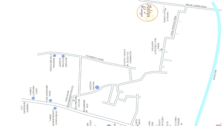 Location of Aditya Raaga in Begur, Bangalore - Image 424317