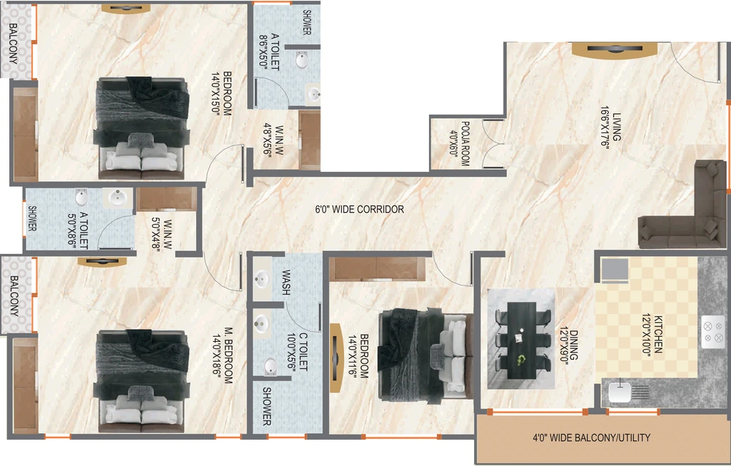 3 BHK Flat in Aditya Adya Enclave in Uttarahalli, Bangalore - Image 926859