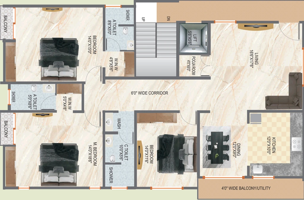 Floor Plan of Aditya Adya Enclave in Uttarahalli, Bangalore - Image 424328
