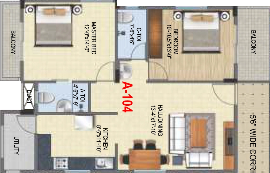 2 BHK Flat in Laksh Royal Manor in Magadi Road, Bangalore - Image 926876