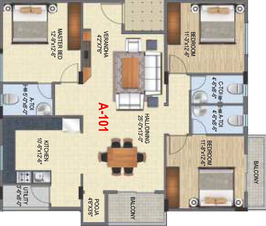 3 BHK Flat in Laksh Royal Manor in Magadi Road, Bangalore - Image 926877