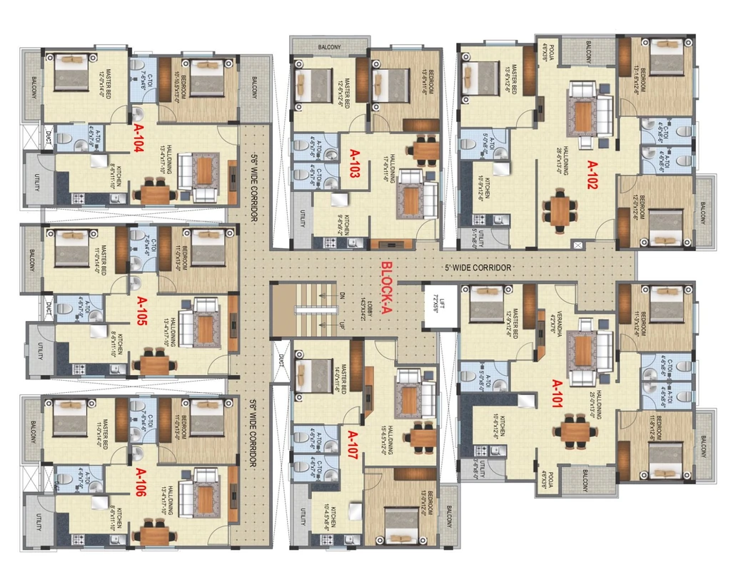 Floor Plan of Laksh Royal Manor in Magadi Road, Bangalore - Image 424369