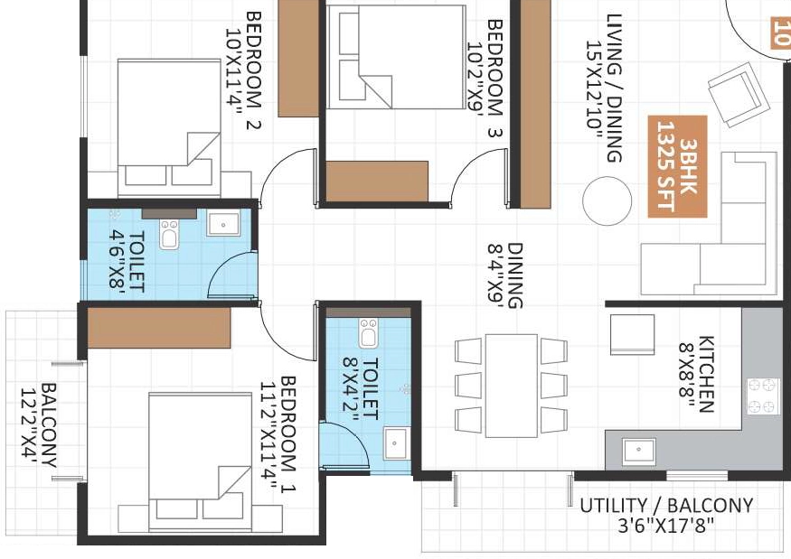 3 BHK Flat in JP Jasmine in Hoskote, Bangalore - Image 926881
