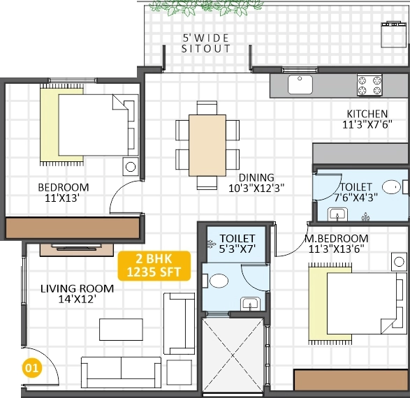 2 BHK Flat in JP Orchid in Hoskote, Bangalore - Image 926883