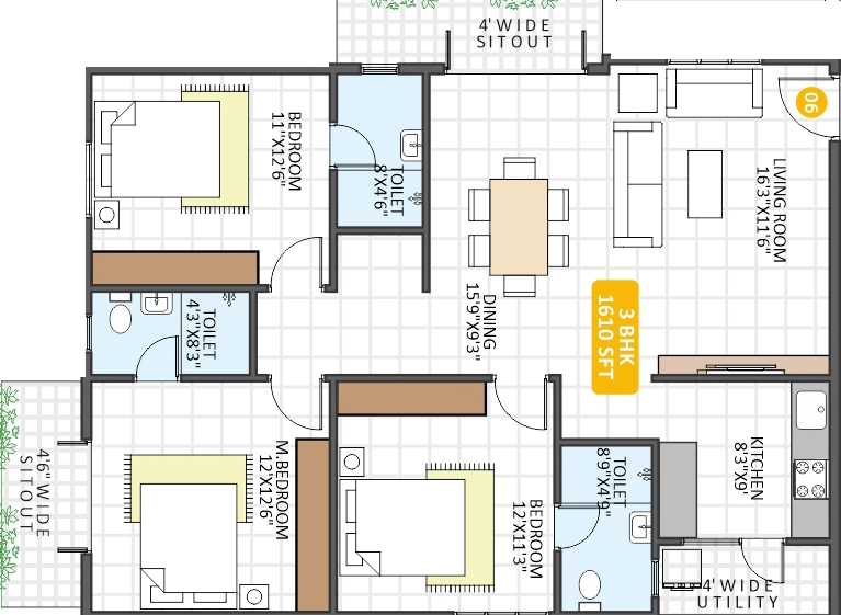 3 BHK Flat in JP Orchid in Hoskote, Bangalore - Image 926884