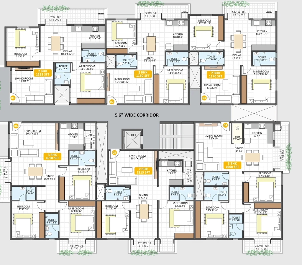 Floor Plan of JP Orchid in Hoskote, Bangalore - Image 424384