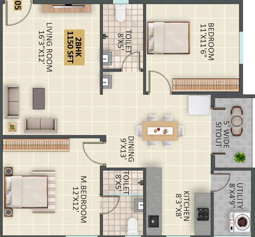 2 BHK Flat in JP Lavender in Hoskote, Bangalore - Image 926886