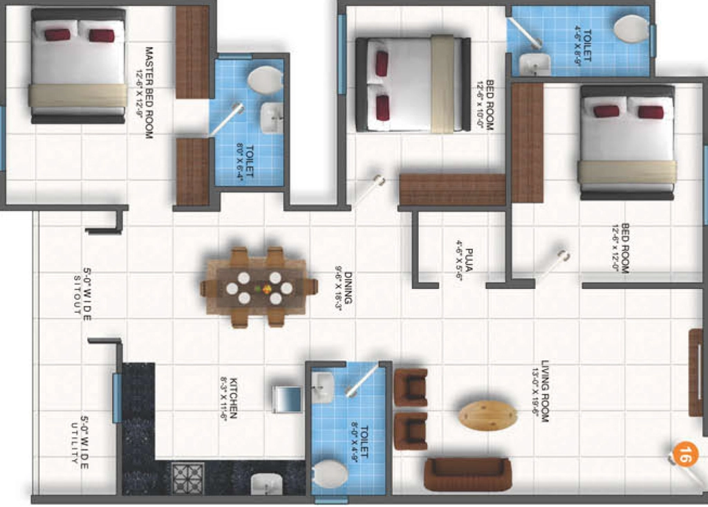 3 BHK Flat in JP Tulips in Hoskote, Bangalore - Image 926898