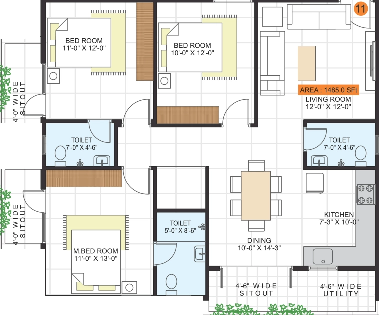 3 BHK Flat in JP Lotus in Hoskote, Bangalore - Image 926903