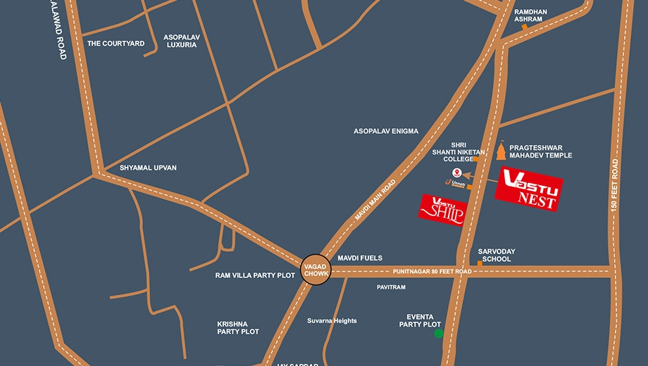Location of Vastu Nest in Mavdi, Rajkot - Image 424438