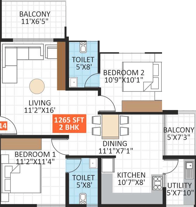2 BHK Flat in JP Hibiscus in Hoskote, Bangalore - Image 926919