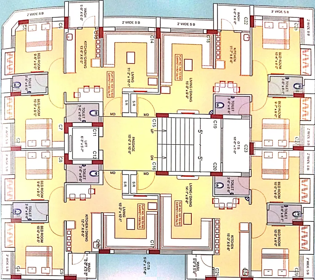 Floor Plan of Vision Krishna Square 4 in Mavdi, Rajkot - Image 424468