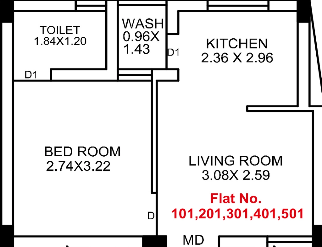 1 BHK Flat in Ashishbhai Vraj Vihar in Mavdi, Rajkot - Image 926925