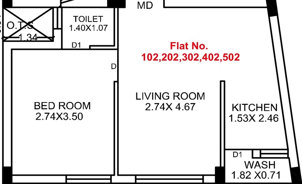 1 BHK Flat in Ashishbhai Vraj Vihar in Mavdi, Rajkot - Image 926926