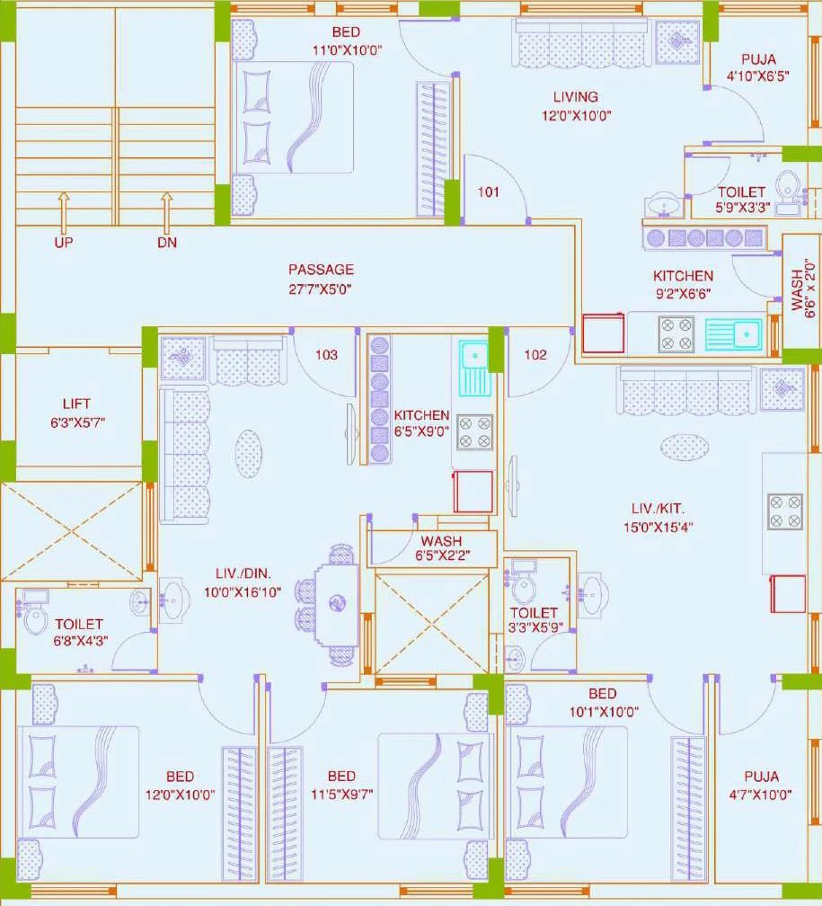 Floor Plan of Vrajbhumi Avenue in Mavdi, Rajkot - Image 424490