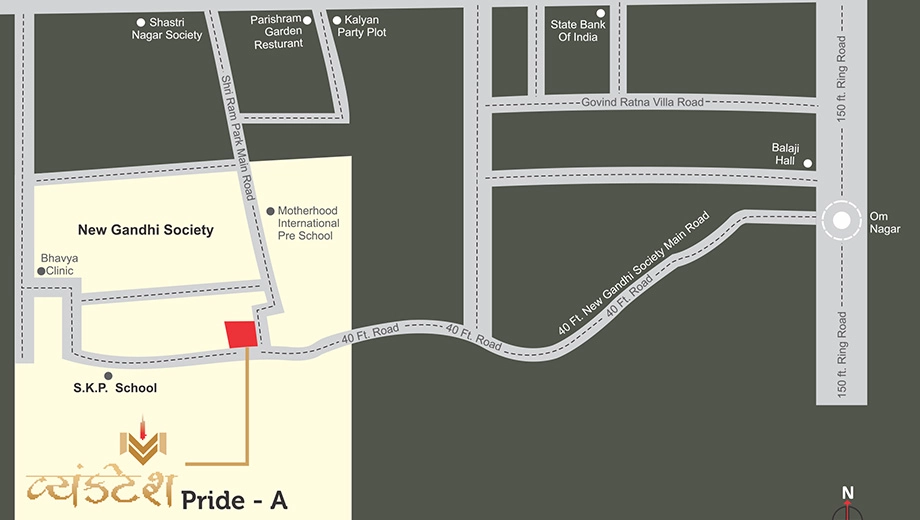 Location of Purvang Vyanktesh Pride A in Mavdi, Rajkot - Image 424507