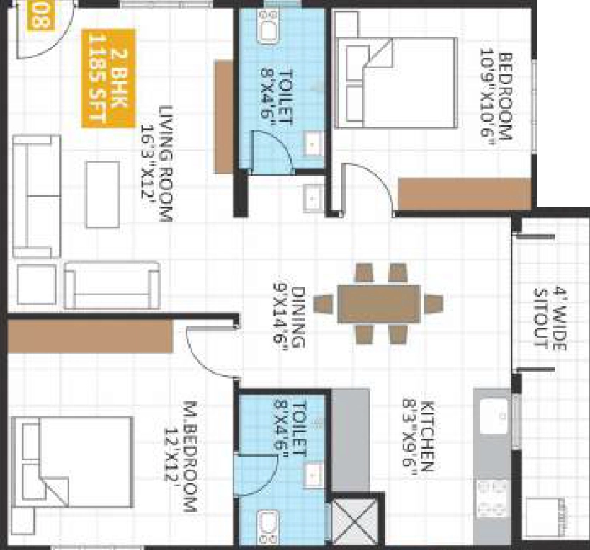 2 BHK Flat in JP Iris in Hoskote, Bangalore - Image 926937