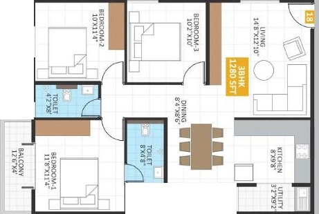 2 BHK Flat in JP Iris in Hoskote, Bangalore - Image 926938