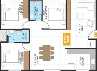 3 BHK Flat in JP Iris in Hoskote, Bangalore - Image 926940