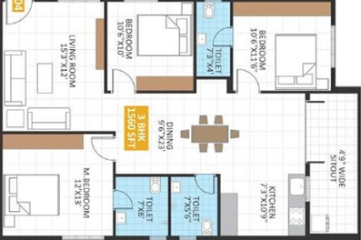 3 BHK Flat in JP Iris in Hoskote, Bangalore - Image 926941